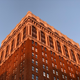 A building in New York at dusk.